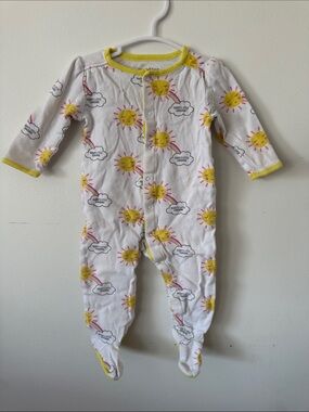 Bundles White Footed One-Piece with Sunny Print